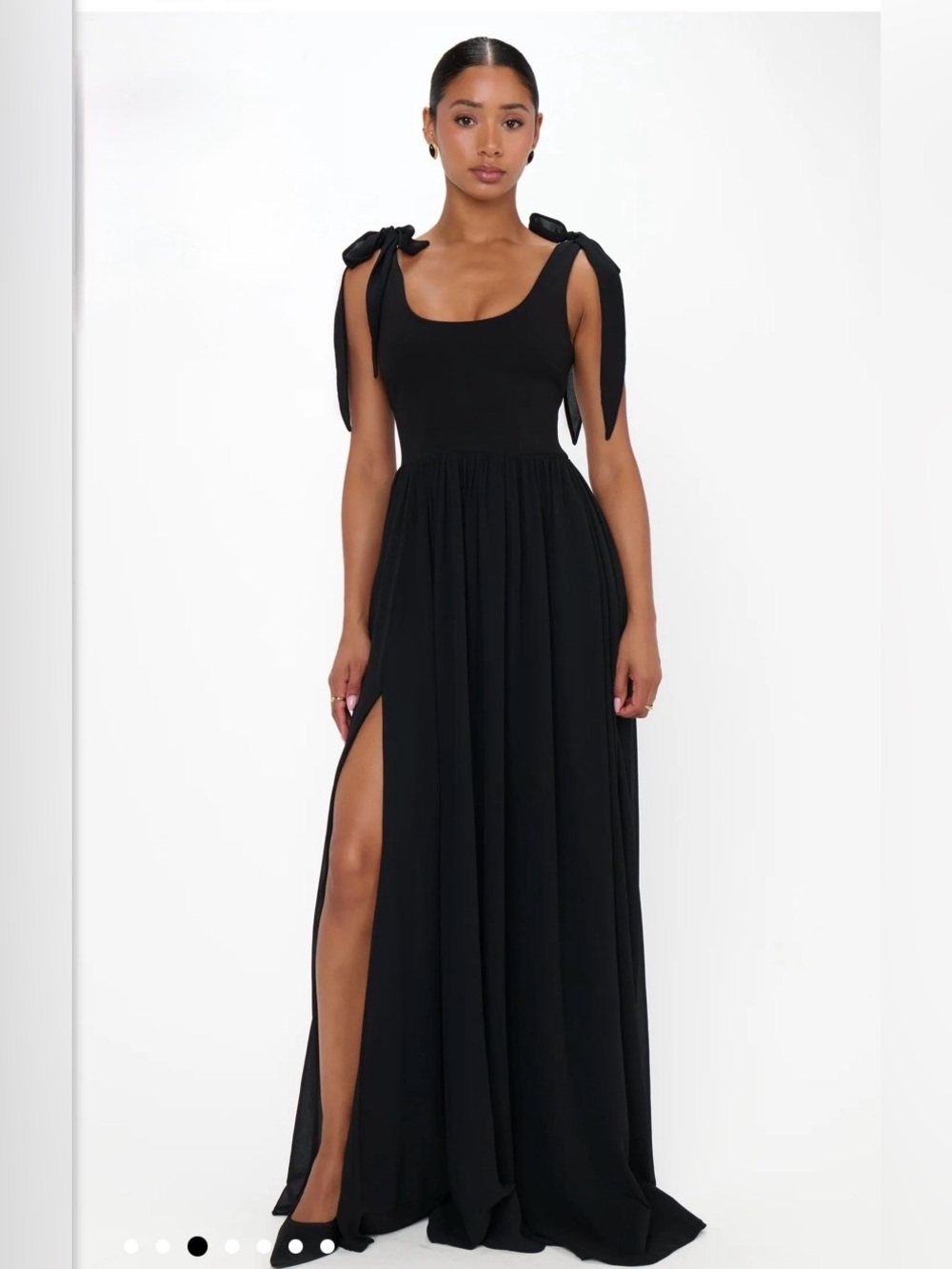Show Me Your Mumu Harper Dress NWT Black Chiffon Tie Strap Formal Medium 6/8